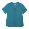 Shockwave Linen Cotton Blouse - Turquoise