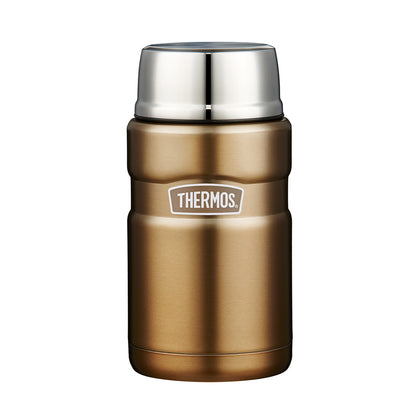 THERMOS  0.71L Stainless Steel King Food Jar with Foldable Spoon - Gold