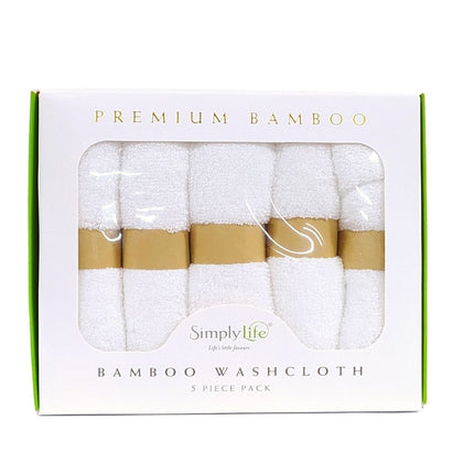 Simply Life Premium Bamboo Wash / Face Cloth (5-Pack Set Multi-Color) (SLAC-F5W)