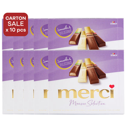[ONLINE EXCLUSIVE Carton Sale] merci Finest Selection Mousse au Chocolates Perfect Gift 10 packs x 210g (Expiry Date: May 2026) + FREE Mystery Gift