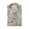 Studio Well Made 60's Satin Digital Print Short-Sleeved Shirt - Teal