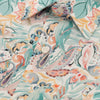 Studio Well Made 60's Satin Digital Print Short-Sleeved Shirt - Teal