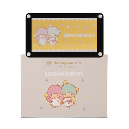 [The Singapore Mint] Sanrio 24K Gold Foil Magnet - Little Twin Stars Friendship (NA51)