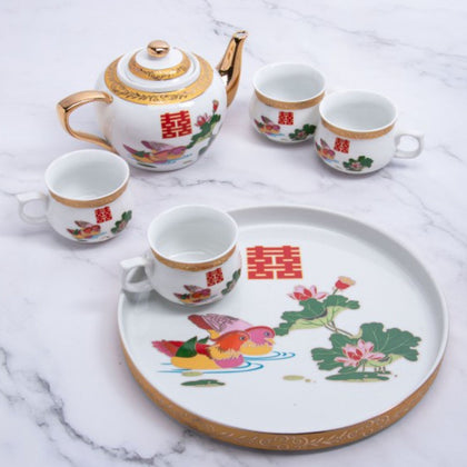 The Chinese Wedding Shop Chinese Wedding Tea Set (Mandarin Ducks) (T56)
