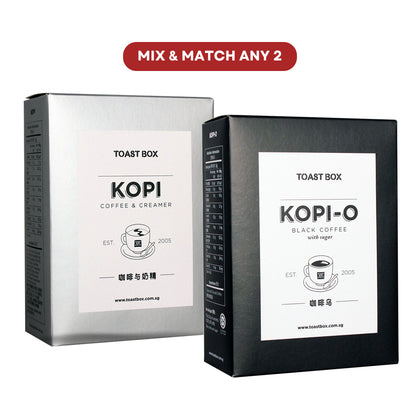 [Mix & Match Any 2] Toast Box Kopi / Kopi-O Instant Coffee (6's/box)