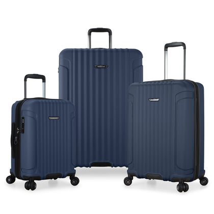 TRAVELER'S CHOICE 3-pc Bundle Set San Severo Cyclone Wheels Hard Case Spinner - Ocean Blue