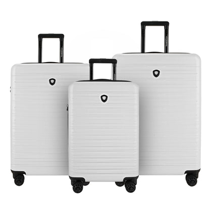 [3-In-1 Bundle Set] Traveler's Choice Cyclone Wheels Expandable Trolley Case - White