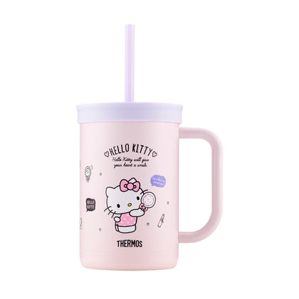 THERMOS 0.6L Stainless Steel Sanrio Hello Kitty Mug with Straw