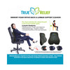 TRUE RELIEF Memory Foam Ortho - Back & Lumbar Support Cushion - Charcoal Grey