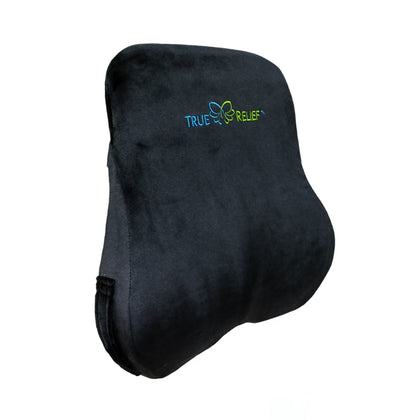 TRUE RELIEF Memory Foam Ortho - Back & Lumbar Support Cushion - Relax Black