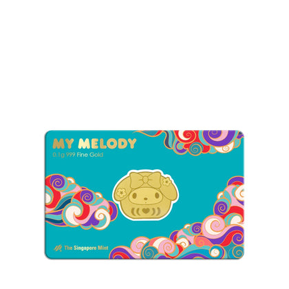 [The Singapore Mint] Sanrio My Melody Daruma 0.1g 999 Fine Gold Bar