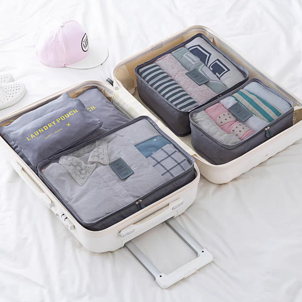 [Bundle of 2] Travel Packing Organizers Set of 6 Laundry Pouch - Assorted Colour