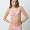 Triumph Aqua Plumeria Wired Push Up Deep V Bra - Opal Pink