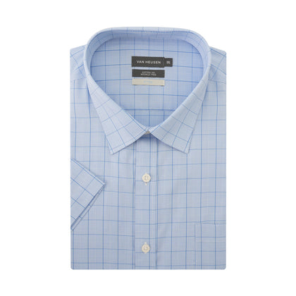 Van Heusen 100% Cotton Short-sleeved Shirt - Blue