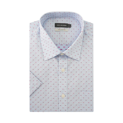 Van Heusen 100% Cotton Short-sleeved Shirt - Light Blue