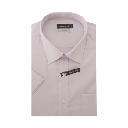 Van Heusen 100% Cotton Platinum Collection Short-Sleeved Shirt - Pink