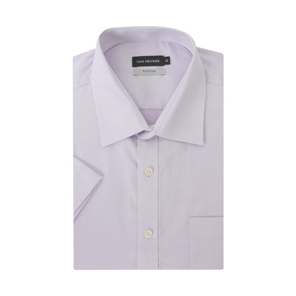 Van Heusen 100% Cotton Platinum Collection Short-Sleeved Shirt - Pink