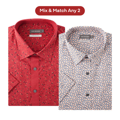 [Mix & Match Any 2] Van Heusen 100% Cotton Short Sleeved Shirt