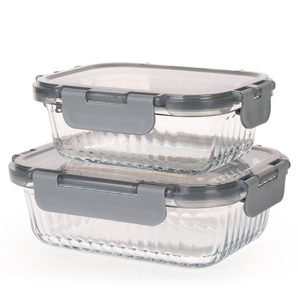 Kukeri 370ml + 640ml Borosilicate Glass Container - Grey