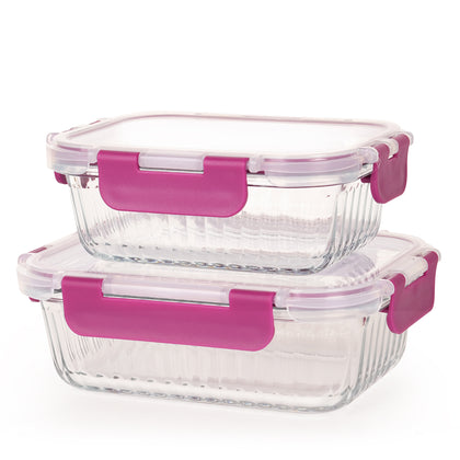Kukeri 370ml + 640ml Borosilicate Glass Container - Maroon