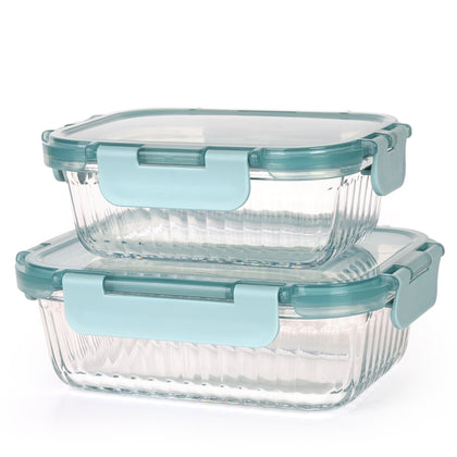 Kukeri 370ml + 640ml Borosilicate Glass Container - Stone Blue