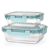 Kukeri 370ml + 640ml Borosilicate Glass Container - Stone Blue