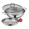 WMF 28cm Party Wok with Glass Lid + Free Steamer