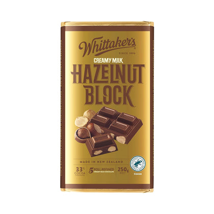 [ONLINE EXCLUSIVE] Whittaker’s Creamy Milk Hazelnut Chocolate Block - 250g (Best Before End: 28/08/2026)
