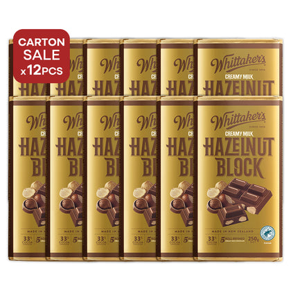 [ONLINE EXCLUSIVE Carton Sale] Whittaker’s Creamy Milk Hazelnut Chocolate Block - 12 x 250g (Best Before End: 28/08/2026)