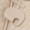 SARRER Leather Woven Tote with Detachable Long Strap - Beige