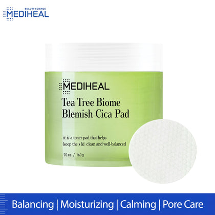Mediheal Tea Tree Biome Blemish Cica Toning Pad 70ea