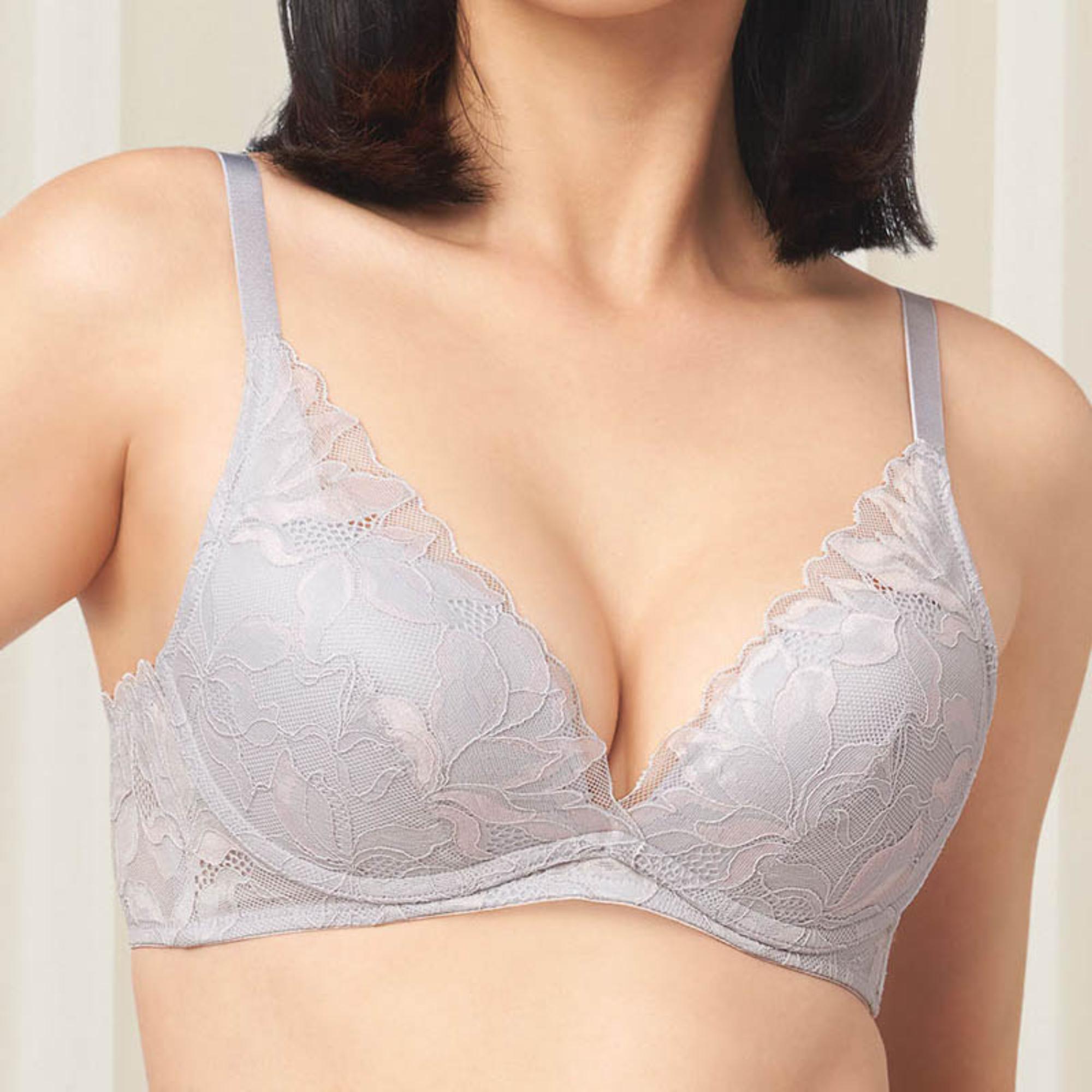 Triumph Magnolia Lace Non Wired Push Up Deep V Bra Feather – OG Singapore