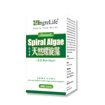 IngreLife Natural Spiral Algae 200 Tablets