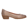 Barani Grey Leather Heels (Short, Perforated Lining)