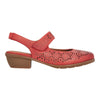 Barani Chestnut Leather Heeled Sandals (Short, Perforated)