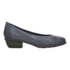 Barani Navy Leather Heels (Short, Perforated Lining)