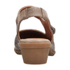 Barani Khaki Leather Heeled Sandals (Short, Perforated)