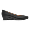 Caratti Black Leather Wedged Heels (Short)