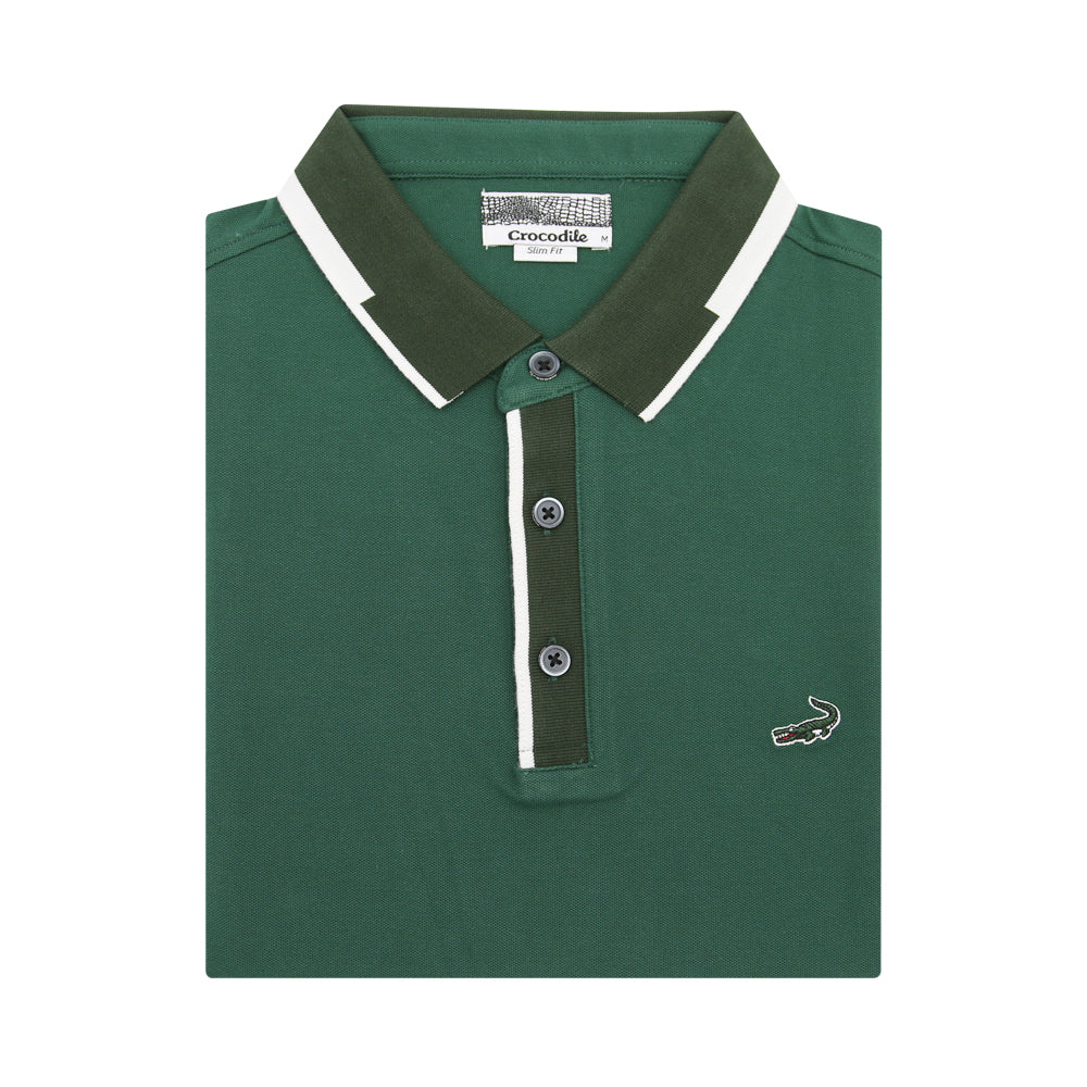 Crocodile Short-Sleeved Polo Shirt - Green