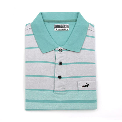 CROCODILE Short-Sleeved Polo - Turquoise