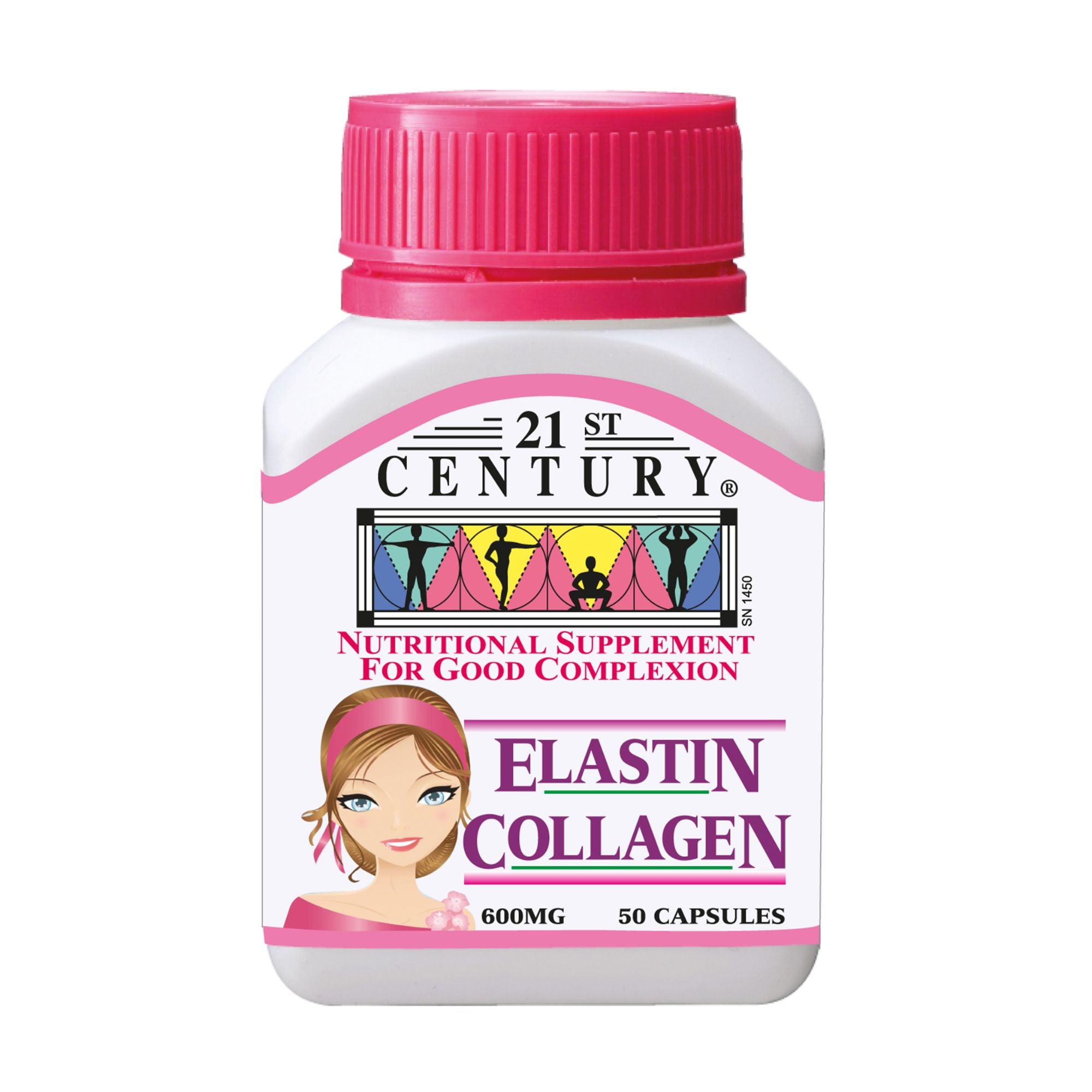 21ST CENTURY Elastin Collagen 600mg 50 Capsules
