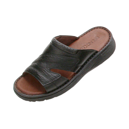 BRUNO CO. Leather Men's Sandals - AARON Black