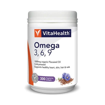 VitaHealth Omega 3, 6, 9 1000mg- 300 Vegetarian Softgels