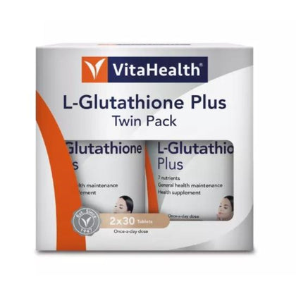 VitaHealth L-Glutathione Plus Twin Pack - 2 x 30 Tablets (Set of 2 + Free 1 Set)