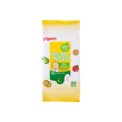 Pigeon Hand & Mouth Wet Tissue, 20S 2 in 1 Bag