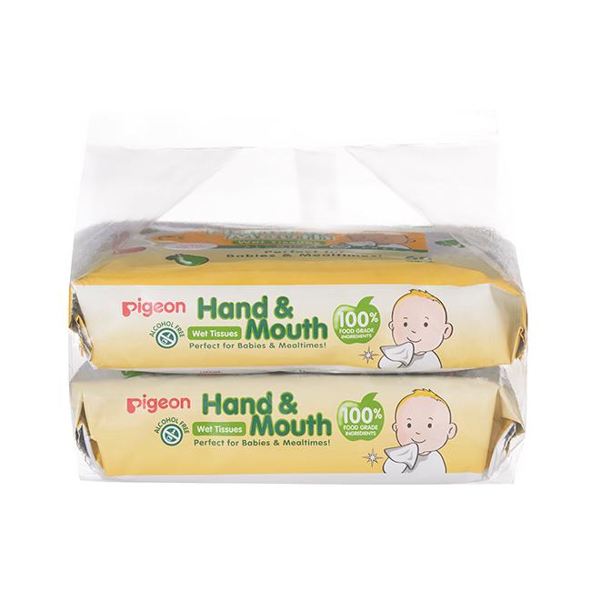 Pigeon Hand & Mouth Wet Tissue, 60S 2 in 1 Bag