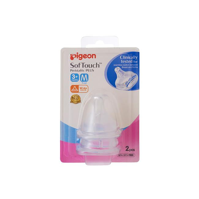 Pigeon Softouch Peristaltic Plus Nipple Blister Pack 2Pc (M)