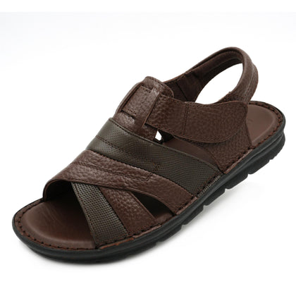 BRUNO CO. Leather Men's Sandals - Brown