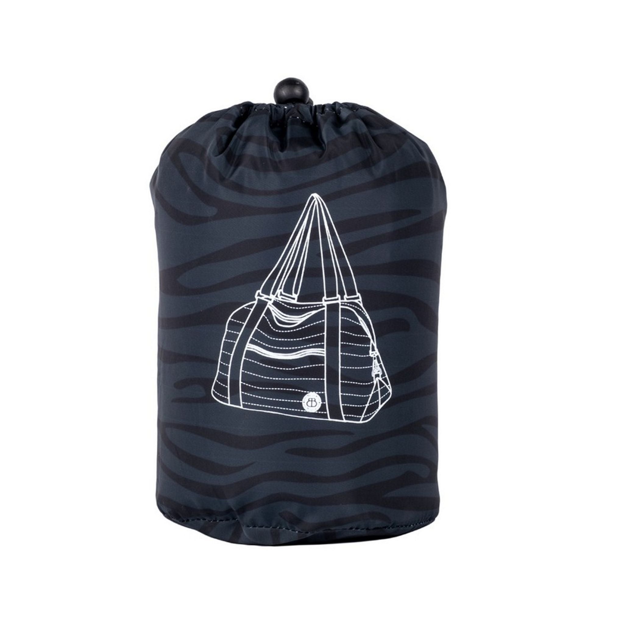 B.Baggies Quilted Nylon Sports Bag Zebra Black Grey