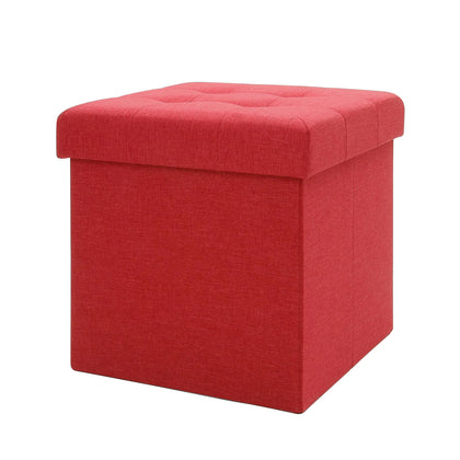 Smart Living Foldable Storage Ottoman - Red